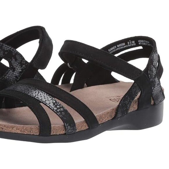 NEW MUNRO Suede Summer Comfort Sandals black combo for women 462TN - Picture 9 of 9